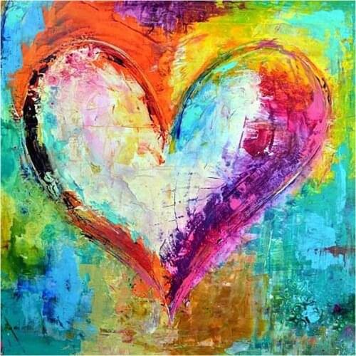 Yumeart DIY Square Diamond Painting by Number Mosaic Color Heart Diamond Art Rhinestone Embroidery Cross Stitch Home Decoration