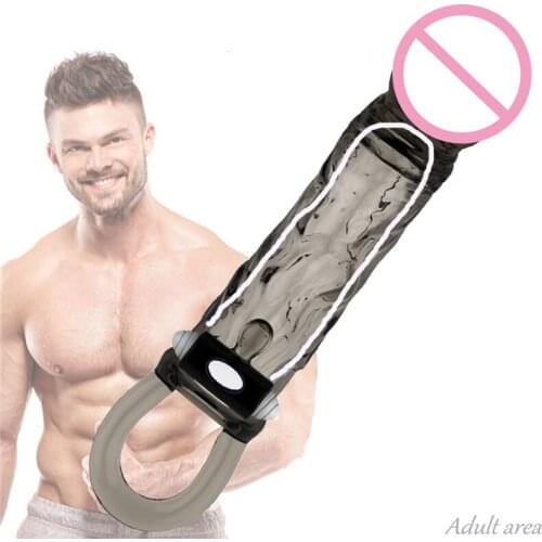 Delayed Penis Extension Set Realistic Condom Penis Enlargement Thicken Wearing Sex Toys Couple Sex Enduring Ring Male Adult 18