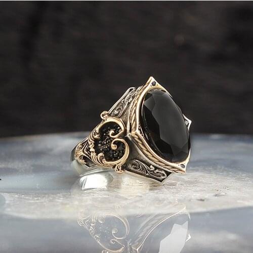 Real Sterling Silver Ring with Natural Zircon or Topaz Gemstone Silver Women Ring Silver Men Ring Gifts for Women Mother Gifts