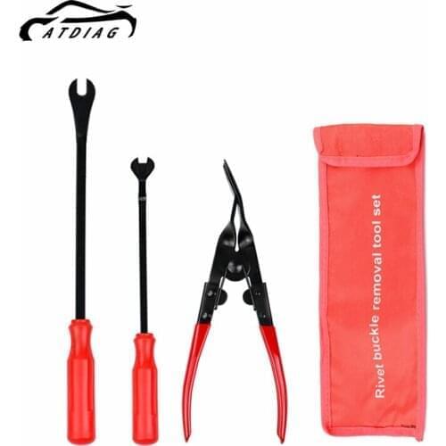 Newest Hot 3pcs Remover Removal Puller Pry Tool Car Door Panel Trim Upholstery Retaining Tweezer Clip Plier Tool Hand Tool Set