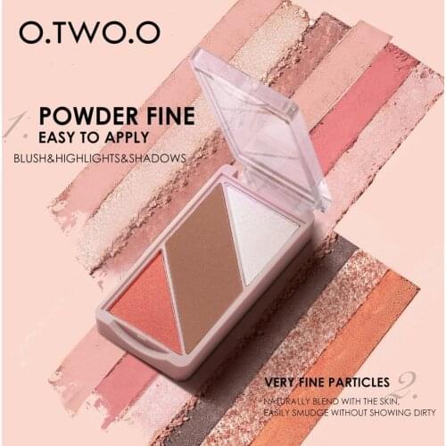 O.TWO.O Contour Palette Bronzer Highlighter Powder Blush 3 In 1 Makeup Palette Concealer Highlighter Face Trimming Plate Makeup