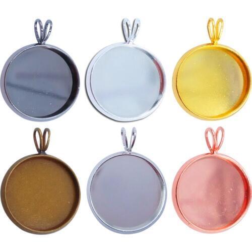Wholesale 1000piece 10mm 12mm 14mm 16mm 18mm 20mm 25mm Cabochon Setting Blanks DiY Round Bezel Pendant Trays Base PT20