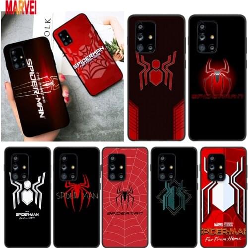 Popular Spiderman LoGo For Samsung A72 A52 A02 S A32 A12 A42 A51 A91 A81 A71 A41 A31 A21 S A11 A01 UW Black Phone Case Cover