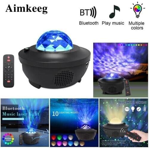 Galaxy Projection Night Light Starry Blueteeth Sky Laser Projector LED Night Lamp USB Charging Kid Gift for Home Bar Party Lamp