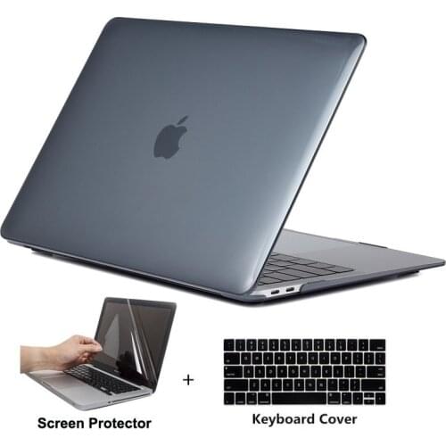 Crystal Hard Case For Macbook Air 13 Retina Pro 13 15 16 A2141 2019 A2159 Hard Cover With Keyboard Cover Screen film Protector