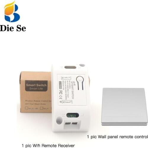Wifi Wireless Switch Compatible with 433Mhz rf Remote Control AC 220V 10A 1CH Smart Remote Control DIY Timer for IOS Android