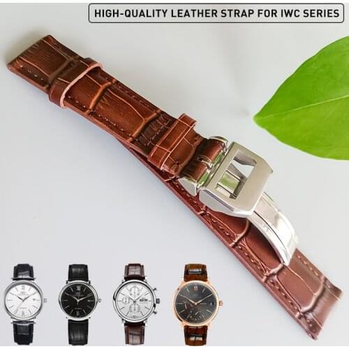 Genuine Leather Watchbands Fit For IWC PILOTS PORTOFINO PORTUGIESER Watch Accessorie Watch Bracelet Watch Band Watch Belt Strap