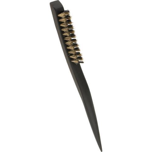 Anti-static Bristle Hair Styling Teasing Brush Natural Wood Back Comb Hairbrush for Short Thick Fine Hair 3 Rows