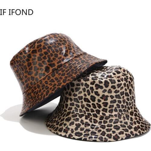 Spring Summer Leopard print Bucket Hat outdoor Sun travel hat Fisherman Hat for Men and Women