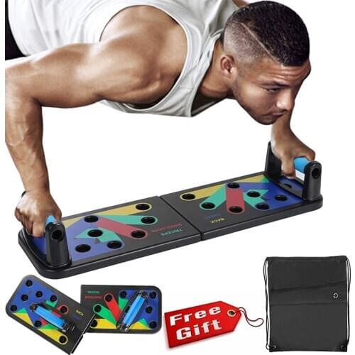 14 in 1Foldable Push Up Rack Board Push-up Stands MuscleTraining BodyBuilding Fitness Equipment for Home Gym Workout