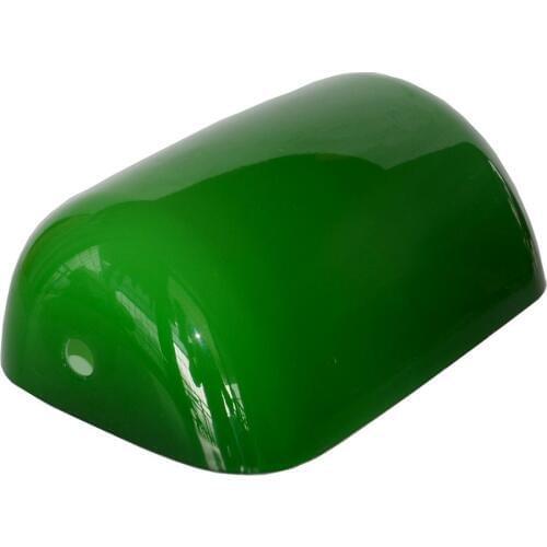 L:9 inch 22.5CM Green Glass Table Lamp Shade Replacement Bankers Lampshade Glass