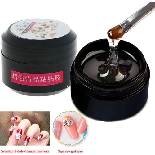 Super Sticky 8Ml Uv Gel Nail Polish Glue Crystal Adhesives Transparent Gel Nails For DIY Nail Art Crystal Gem Jewelry Decoration