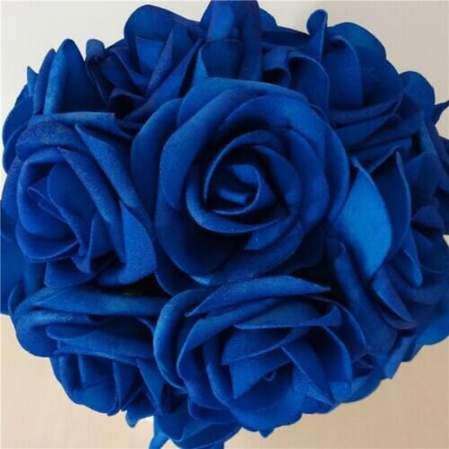 50X Royal Blue Roses Artificial Flowers DIY Bridal Wedding Bouquet Wedding Centerpices Wholesale Lots