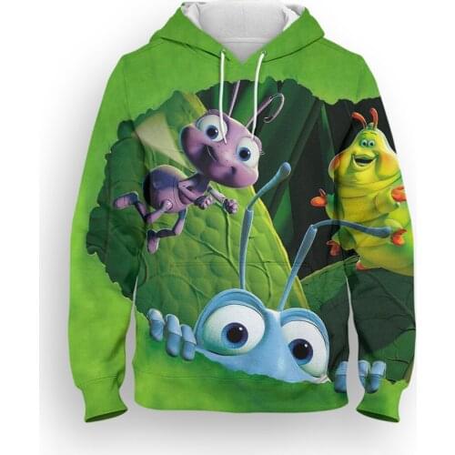 A Bugs Life Mens Sweetshirt Fashion Spring Cartoon Anime Womens Clothing Disney 3D Printed Streetwear Children Hoodies