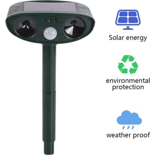 Solar Powered Motion Activated Animal Ultrasonic Cats Dogs Repeller Frighten Animals 511 For Outdoor Gardening