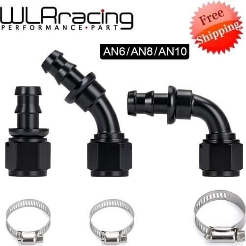 Universal AN6 8 10 Push-on Hose End Fittings Fuel Oil Cooler Hose Fitting 0 45 90 180 Degree Reusable Connection Adapter Set