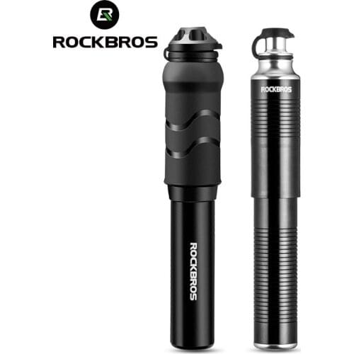 ROCKBROS Bicycle Pump Mini Portable Light Aluminum Alloy Bike Pump Air Pump Mountain Cycling Tire Inflator Schrader Presta Valve