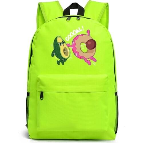 Girls Backpack Rucksack Waterproof Bag Avocado Teenagers Girls School Femme Womens School Bag Funny Cartoon Backpacks Bags
