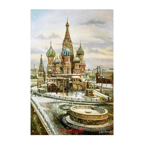 St. Basils Cathedral Needlework Embroidery DIY Handmade Cross Stitch Kits Crafts 14CT Counted Unprinted Home Decor Handmade