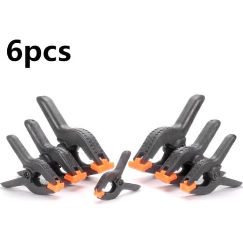 6pcs/lot 2/3/4inch Plastic Nylon Adjustable Woodworking Clamps Wood Working Tools Spring Clip Carpentry Clamps