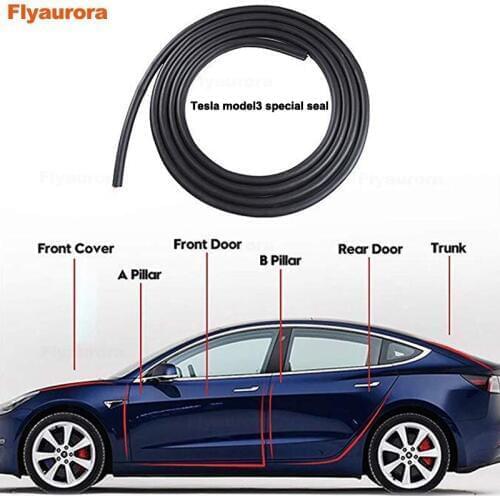 For Tesla Model 3 Soundproof Wind Noise Reduction Car Trunk Engine cover Door Trim Edge Moulding Rubber Weatherstrip Seal Strip