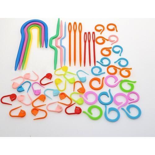 1set Crochet Hook Knitting Needles Plastic Knit Stitch Needle Clip Sewing Tool Set Craft Knitting Crochet Plastic