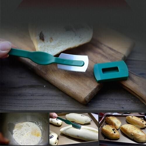 1PC Arc Bread Knife Baguette Cutting French Toas Cutter Curved Bread Cutter with Thin Carbon Steel Blade and ABS Handle