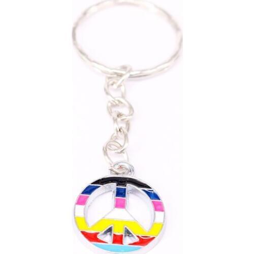 1Pcs Peace sign Charm Keychain For Keys Car Key Ring Souvenir Gifts Couple Handbag Jewelry Accessories KC54