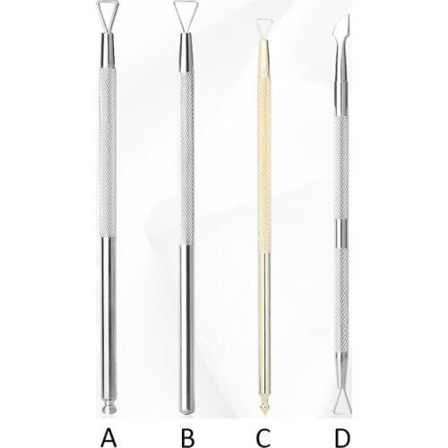 1pc Stainless Steel Triangle Stick Nail Gel Removal Rod Pusher Cleaner for Removing Polish Double Head Cuticle Manicure Art Tool