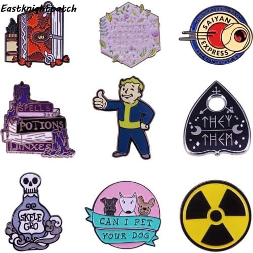 12pcs/lot E3221 Funny Enamel Pins and Brooches for Women Men Anime Lapel pin backpack bags badge Collection Gifts