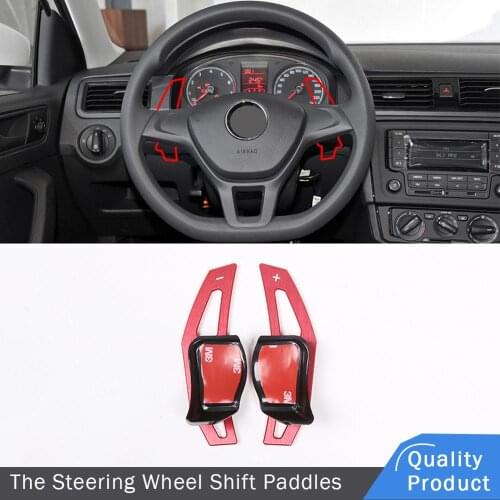 2pcs Red And All Black Suitable for Steering Wheel Paddle Aluminum Alloy of Volkswagen Interior Accessories