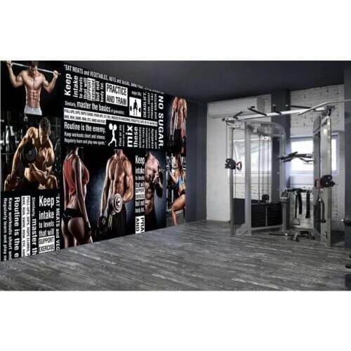 Custom photo 3d wallpaper High Definition Muscle Fitness Gym bar living room home decor 3d wall murals wallpaper for walls 3 d