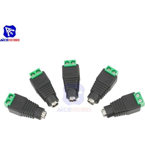 5 PCS/Lot Female Socket DC Power Plug Jack 2.5x5.5 mm Wire Connector for CCTV Camera LED Strip Light 5.5*2.5mm DC Power Plug