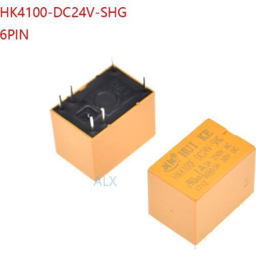 5PCS POWER relay HK4100F-DC24V-SHG 3A 6pin 5V realys hk4100F-DC24V HK4100F 24V