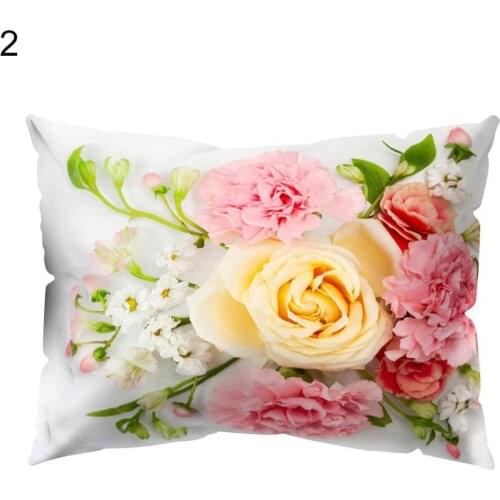 50% Hot Sale Sunflower Rose Flower Pillow Case Cushion Cover Living Room Couch Car Sofa Decor