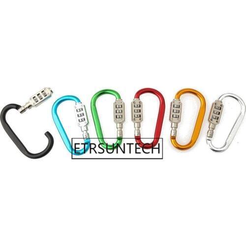 60pcs Small Code Password Lock Bottle Hook Buckle Alloy Carabiner Hanging Chain Camping Hiking Padlock Backpack Bag Parts