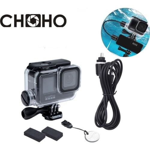 For Gopro 9 Accessories Waterproof Diving Case Housing 30M motorcycle Charging cable Protect Shell For Go Pro Hero 9 Camera