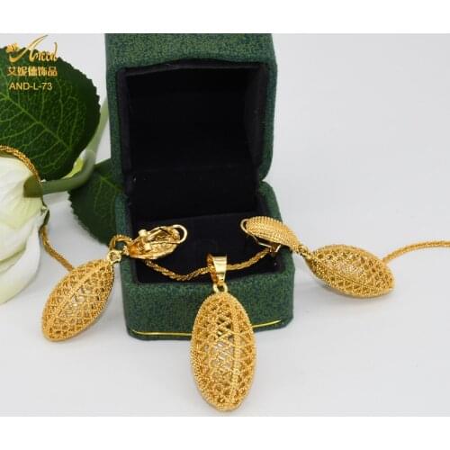 ANIID Big Gold Necklace And Earrings Dubai African Jewelry Jewelery 2020 Spring Brazillian Universal Bollywood Bridal 22K Luxury