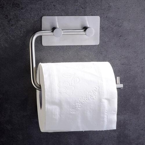 SHAMANDA Self Adhesive Toilet Paper Holder Stainless Steel Tissue Paper Roll Towel Holder RUSTPROOF Brushed