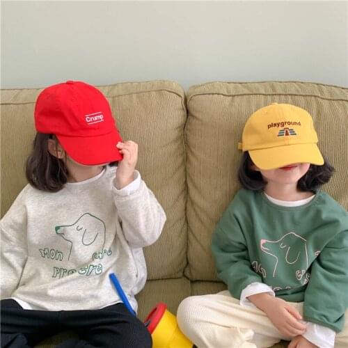 Kids Hoodies Spring Autumn New Baby Boys Girls Cartoon Letter Casual Sweatshirts Toddler Korean Loose Tops Childrens Pullovers