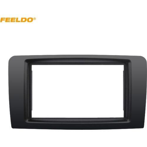 FEELDO Car Double Din Radio Fascia Frame Trim for Mercedes BENZ ML W164 2006-2010 Installation Audio Dash Panel Kit Frame