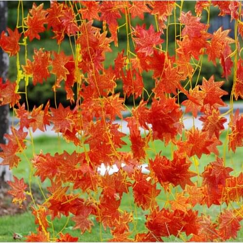 Artificial Flower Fake Foliage Flowers Red Maple Leaves Home Garden Decoration