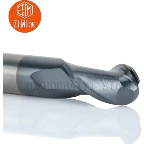 HRC45 ° tungsten steel milling cutter R ball round ball head end mill straight shank taper carbide milling cutter metal