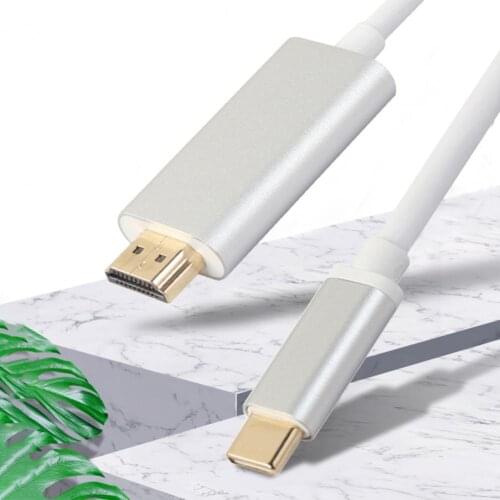 USB C to HDMI-compatible Cable Charge in Both Directions Ultra-thin Design Wire Connector for Macbook- Hewlett-Packard PC