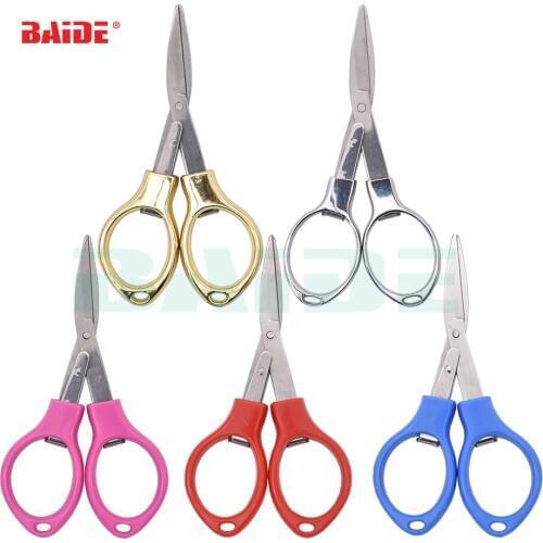 Hot sale Portable Folding Scissors Mini Folding Scissors Travel Scissors , steel Scissors for house or DIY 100pcs/lot