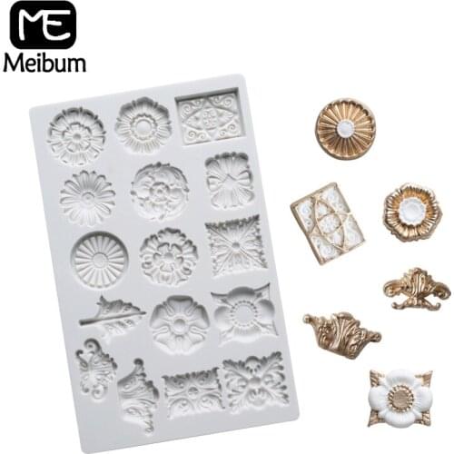 Meibum Silicone Fondant Cake Mold Retro Relief Pastry Dessert Decorating Tools Chocolate Gumpaste Sugarcraft Baking Mould