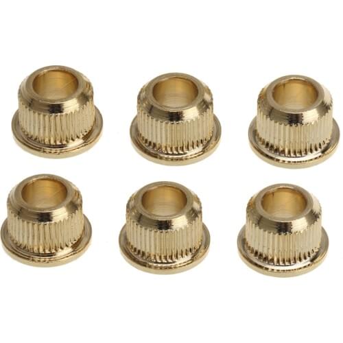 Musiclily Pro Metal Vintage/Modern 6mm to 10mm Guitar Tuner Conversion Bushings Tuning Pegs Adapter Ferrules, Gold (Set of 6)