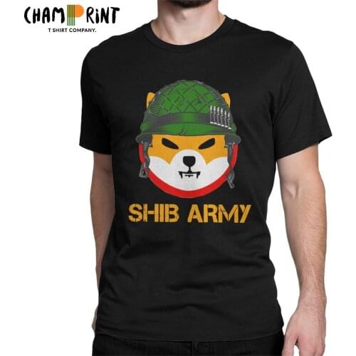 Shiba Inu Token To The Moon Shibarmy T-Shirt Men SHIB Doge Crypto Coin Cryptocurrency Tee Shirt Round Collar T Shirts 5XL 6XL
