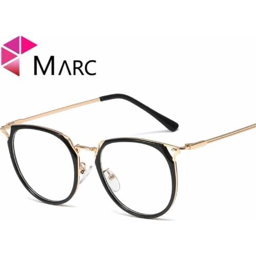 MARC Fashion Women Trendy Metal Frames Myopia Optical Lens Glasses Eyeglasses Men Classic Eyewear Clear Lenses Spectacles 95568