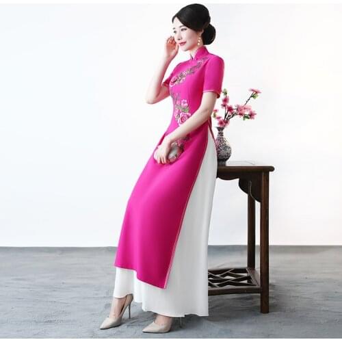 New Vietnam Clothing Oder Cheongsam Dress In Spring Kimono Traditional Thailand vestido japones